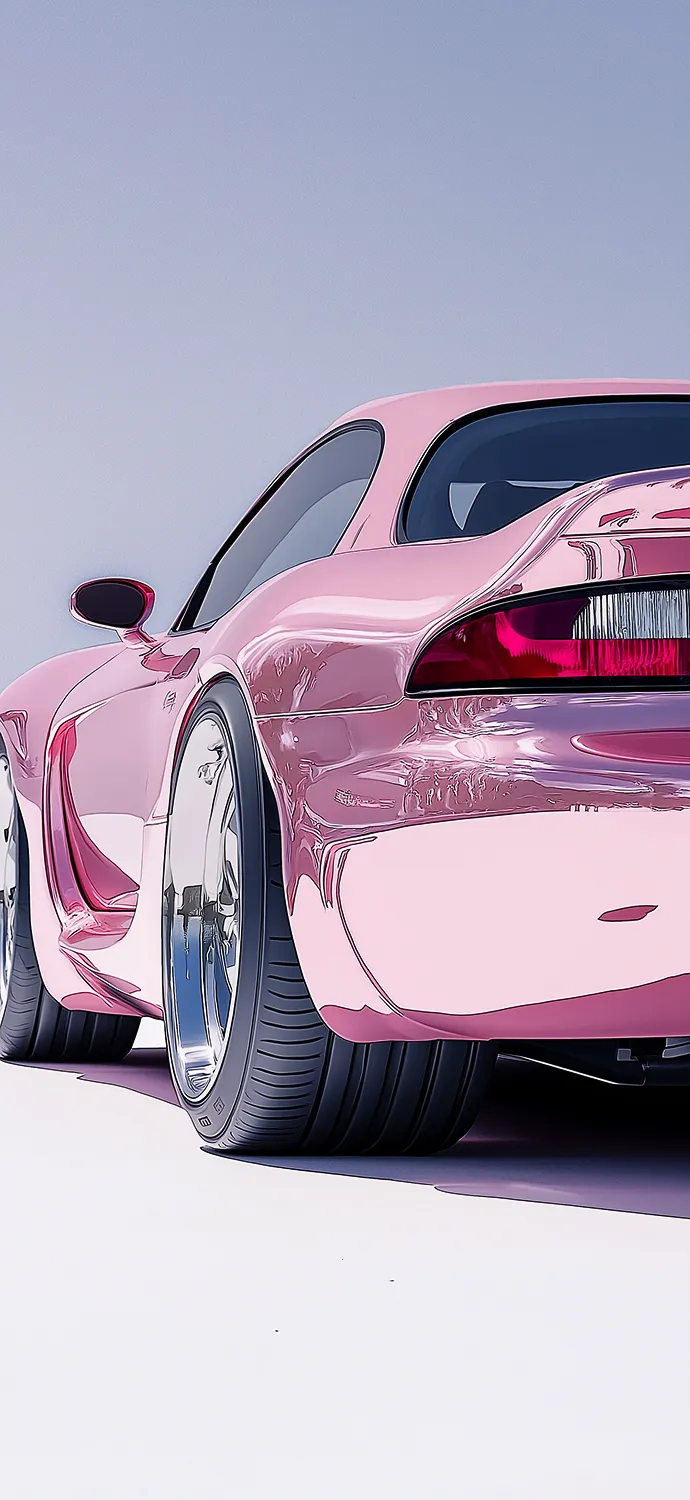 phone wallpaper pink sports car